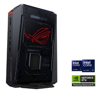 מחשב נוק לגיימרים אינטל אולטרה סדרה 2 ללא זיכרון וללא אחסון אסוס Asus ROG NUC RNUC15JNK7X50002 Intel Core Ultra 7 Processor 255HX 20 Cores 30MB Cache 5.0GHz Nvidia GeForce RTX 5060 8GB GDDR7 No RAM No Storage Free Dos