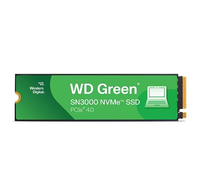 כונן אחסון פלאש ווסטרן דיגיטל Western Digital WDS200T4G0E-00CPS0 Green SN3000 NVMe 2TB PCIe 4x4 Read 5000MB/s Write 4200MB/s 250 TBW